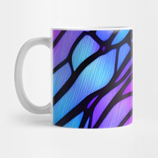 Black Wavy Lines on a Bright Frosted Liquid Multicolor gradient glass - Stained Glass Design Mug